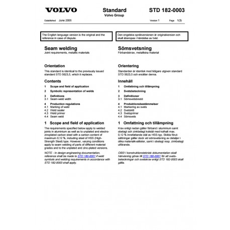 VOLVO STD 182-0003 0